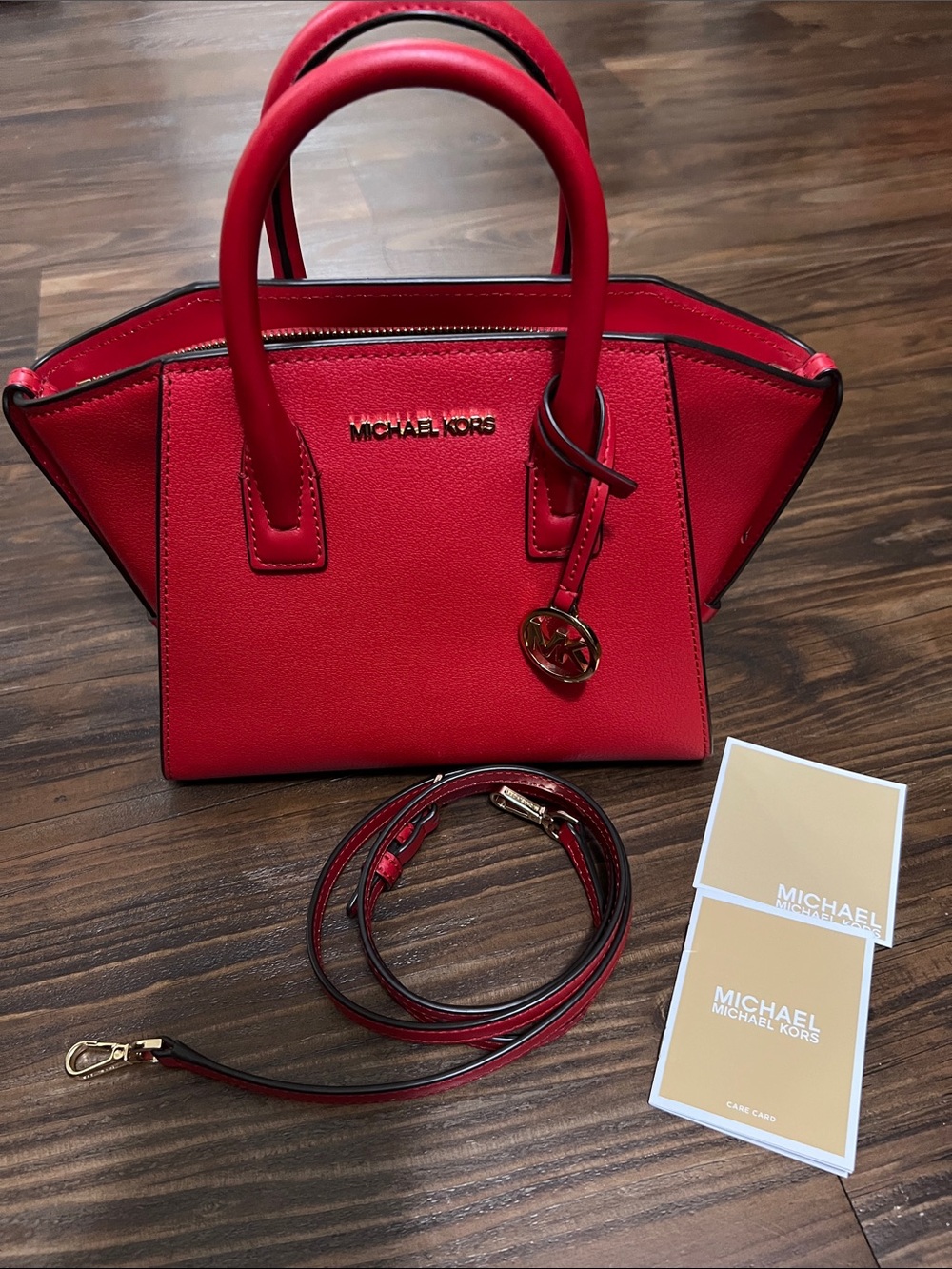 Michael Kors Avril Small Leather Top-Zip Satchel